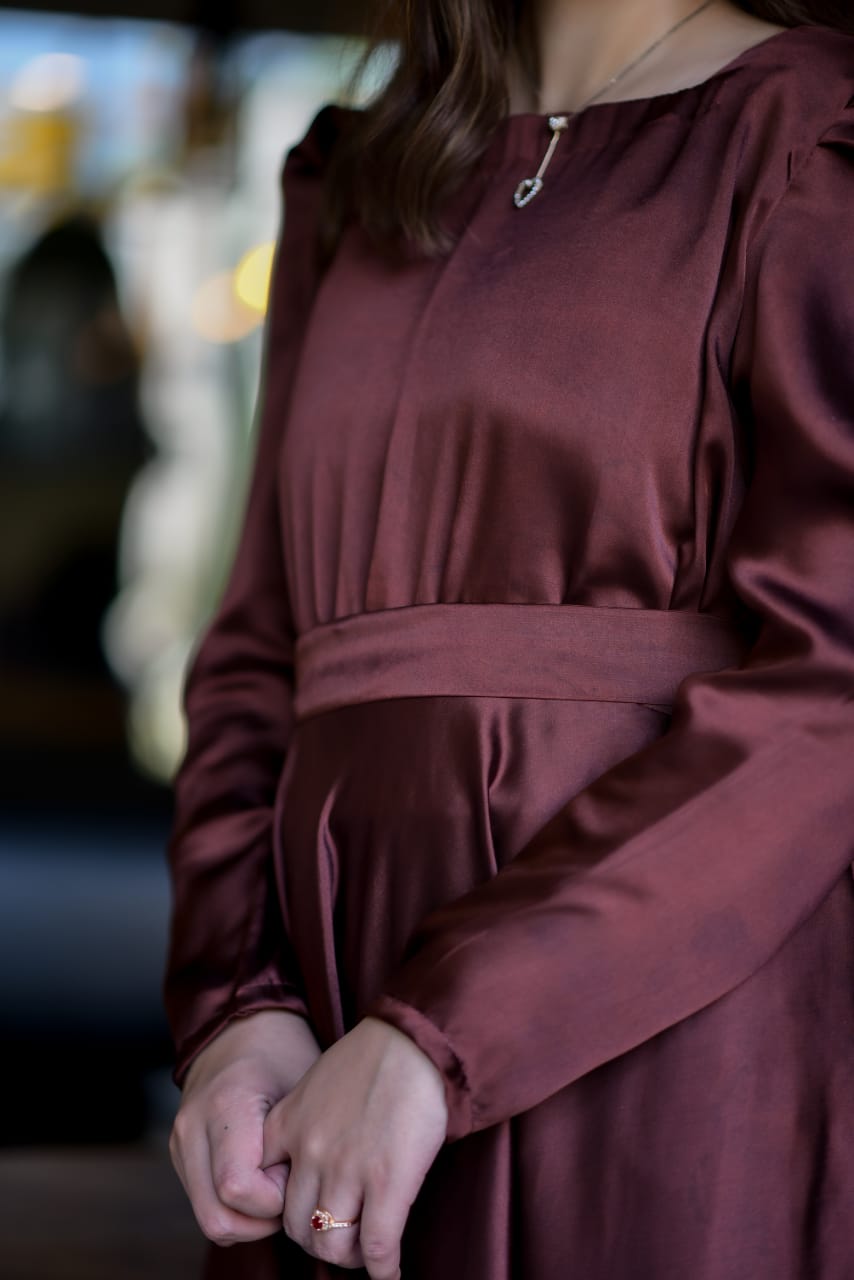 Brown Maxi with Shamoz Silk Belt