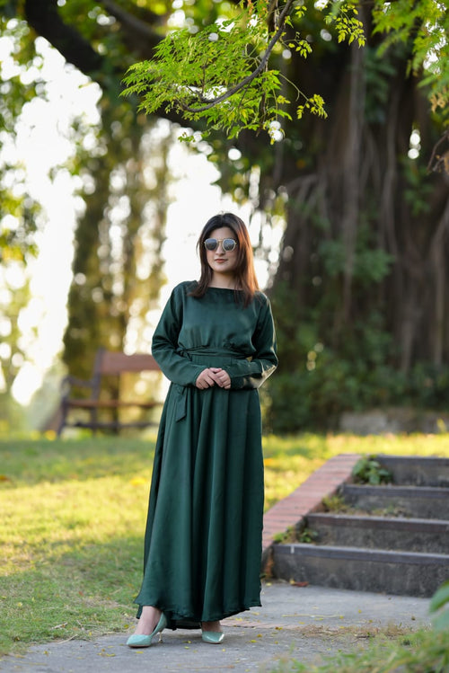 Green Maxi with Shamoz Silk Belt
