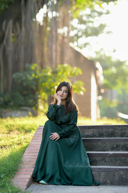 Green Maxi with Shamoz Silk Belt