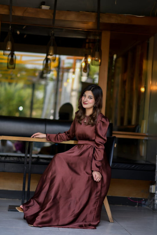 Brown Maxi with Shamoz Silk Belt