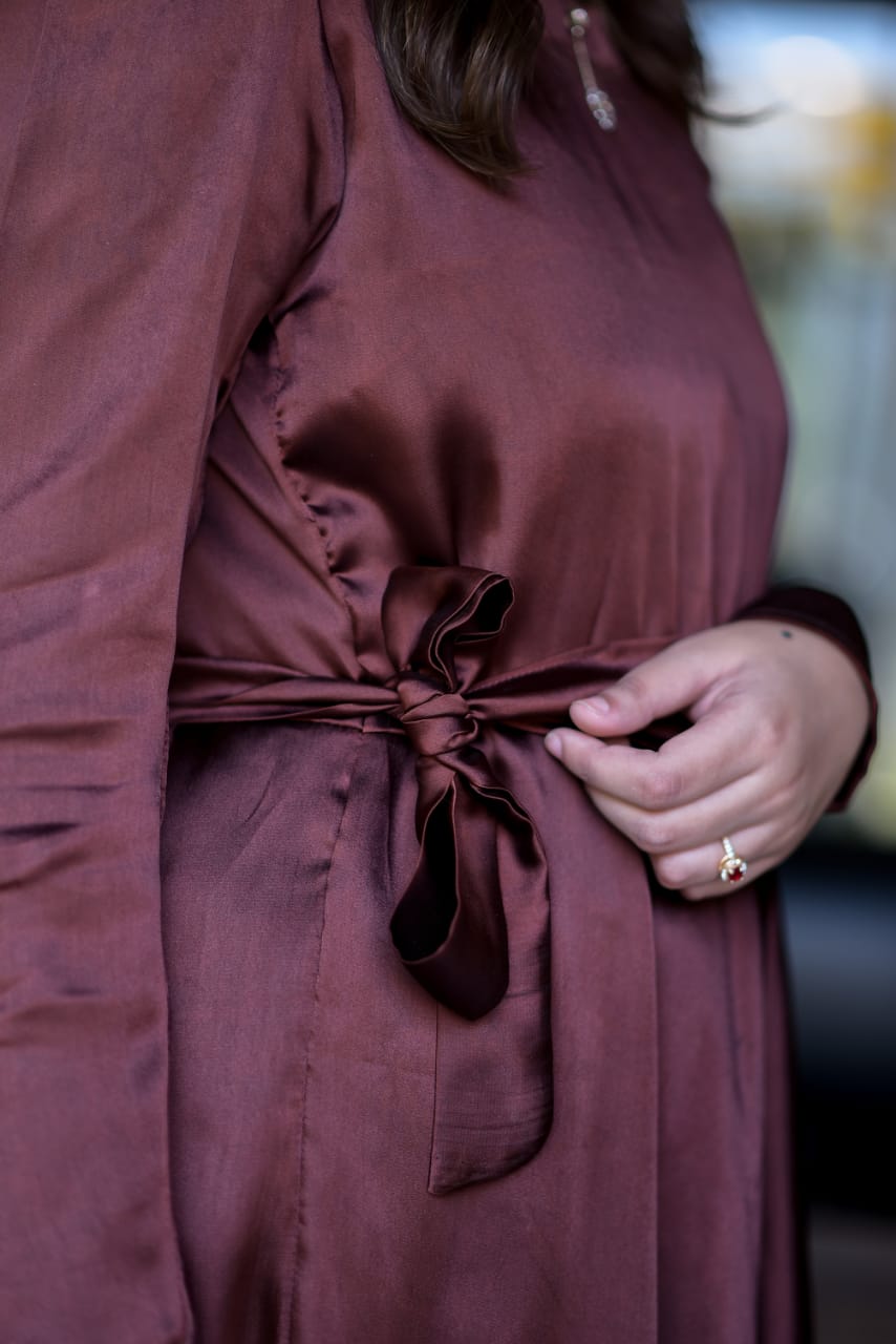 Brown Maxi with Shamoz Silk Belt