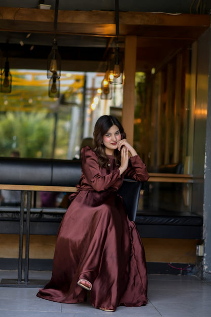Brown Maxi with Shamoz Silk Belt