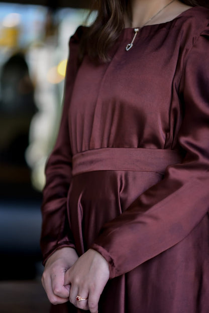 Brown Maxi with Shamoz Silk Belt